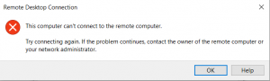 This Computer Can’t Connect to the Remote Computer