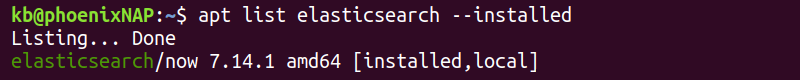 apt list <package name> --installed