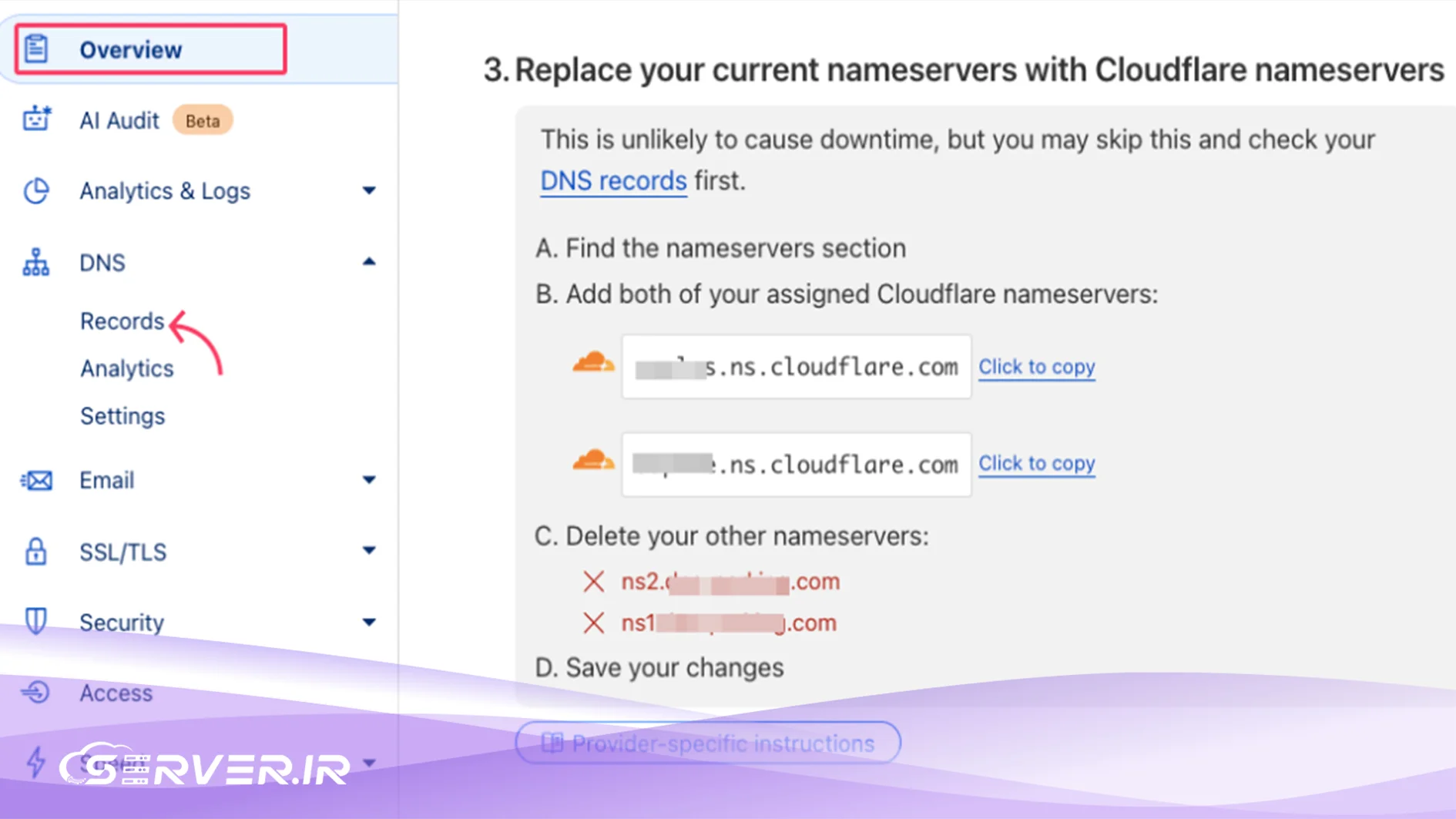 آموزش دریافت و نصب گواهی SSL رایگان Cloudflare تغییر dns در گواهی ssl کلادفلر