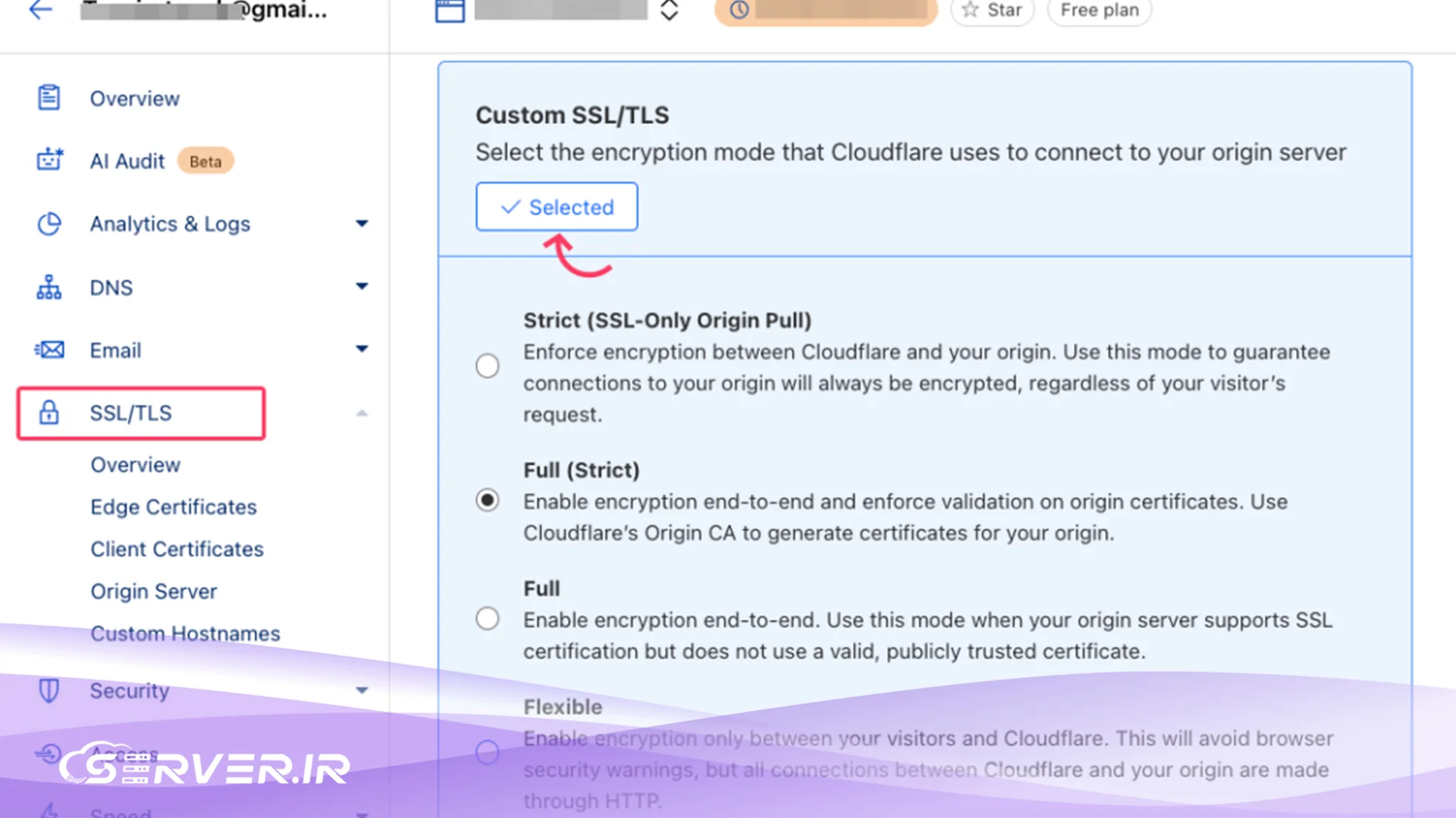 آموزش دریافت و نصب گواهی SSL رایگان Cloudflare سطح رمزنگاری گواهی ssl