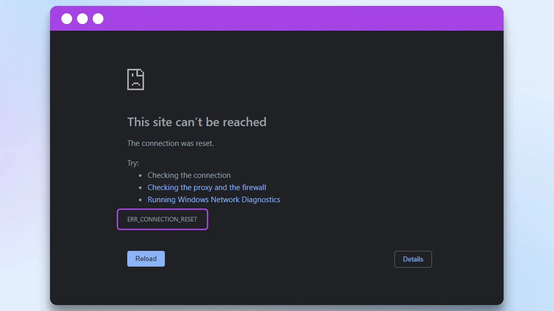 رفع خطای Connection Reset Connection Reset