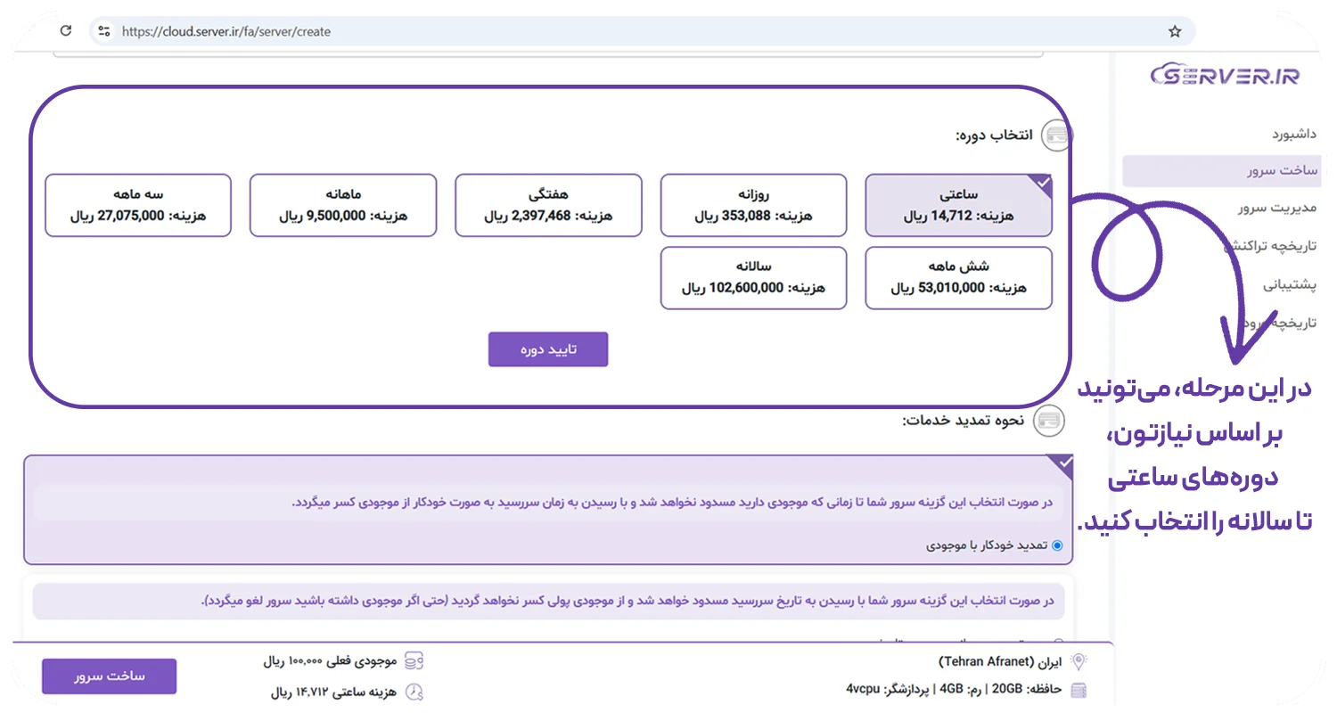 مرحله چهارم داشبورد ابری